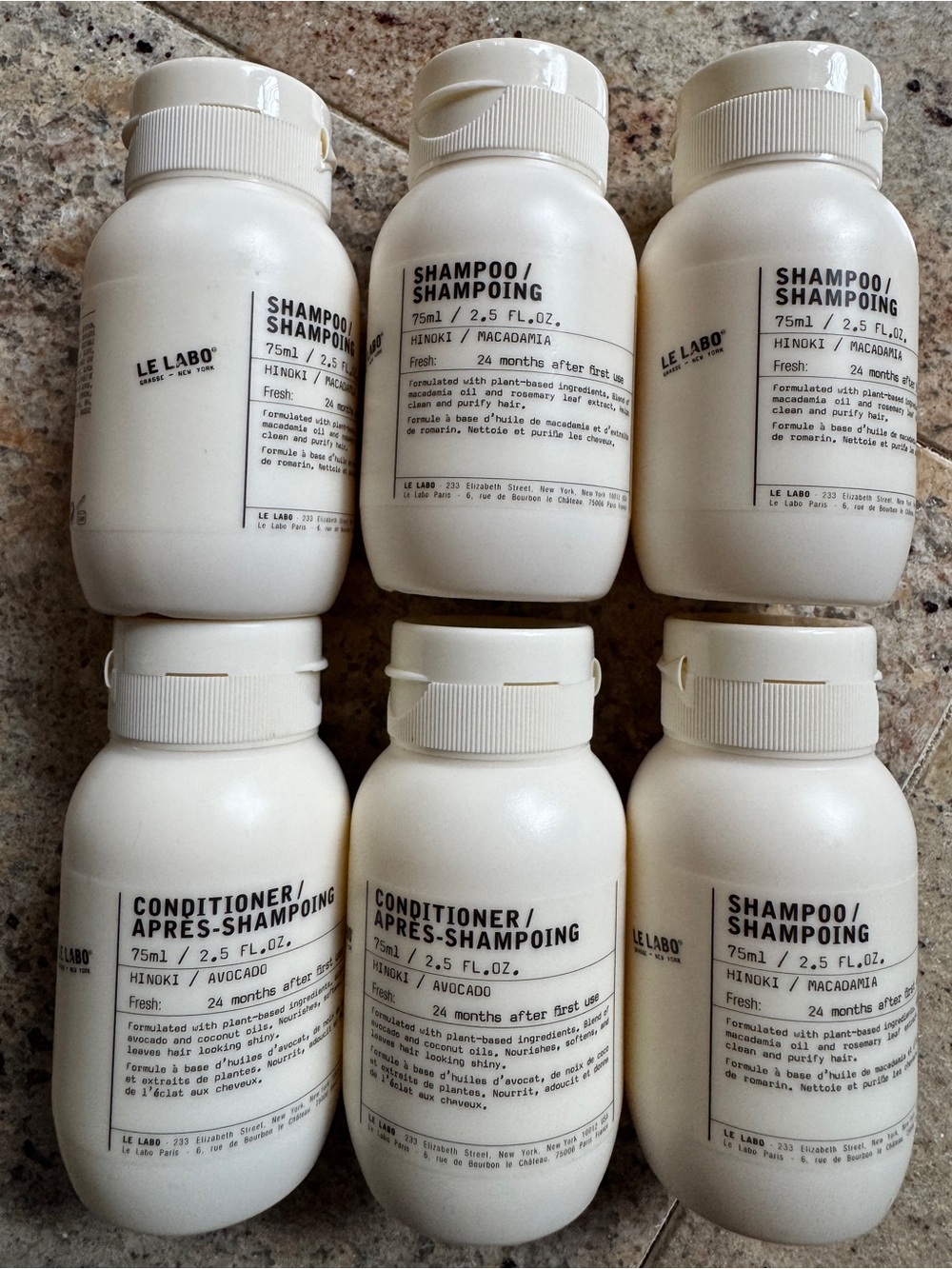 Le Labo Cream Travel Shampoo & Conditioner Duo - Black Text 6peices